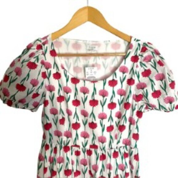 NWT J. Crew Tiered Poplin Puff Sleeve Midi Dress 0 - Picture 4 of 4